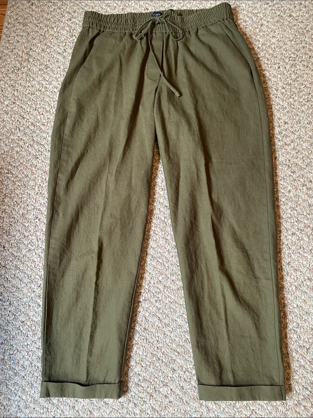 J. Crew Olive Drawstring Ankle Pants